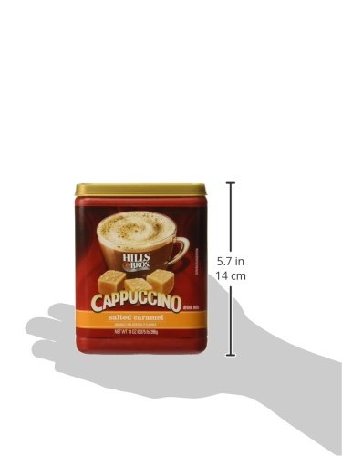 Hills Bros Instant Salted Caramel Cappuccino Mix, Easy to Use and Convenient, Enjoy Coffeehouse Flavor from Home, 14 Oz