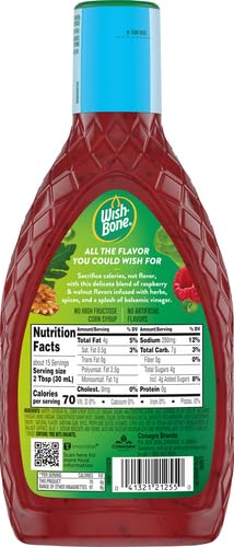 Wish-Bone Light Raspberry Walnut Vinaigrette Dressing,15 FL oz Bottle