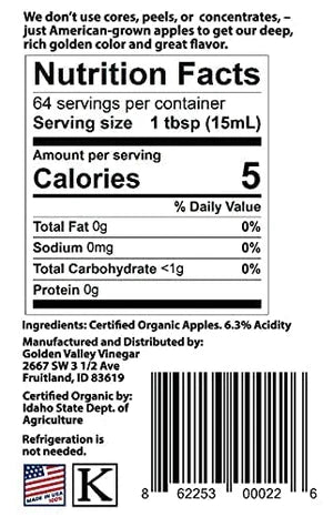 Fairchild's Organic Raw & Unfiltered Apple Cider Vinegar, 32 FZ - Two Pack