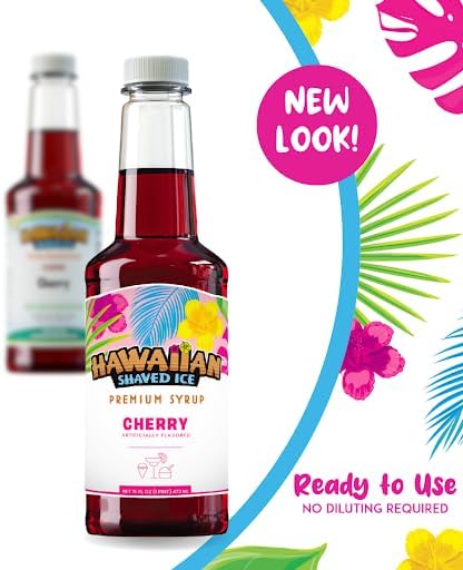 Hawaiian Shaved Ice S700 Kid-Friendly Snow Cone Machine Kit with 3-16oz. Syrup Flavors: Cherry, Grape, and Blue Raspberry, Plus 25 Snow Cone Cups, 25 Spoon Straws, and 3 Black Bottle Pourers