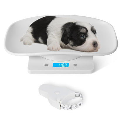 Digital Pet Scale, Multi-Function LCD Scale Digital Weight with Height Tray Measure Accurately, Perfect for Puppy/Kitten/Hamster/Hedgehog/Food, Capacity up to 22 lb, Length 11inch