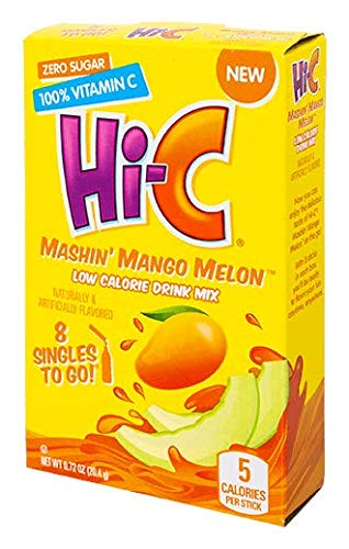 Hi-C Singles To Go Drink Mix Variety Pack, 2 Blazin' Blueberry, 2 Flashin' Fruit Punch, 1 Grabbin' Grape, 1 Mashin' Mango Melon, 1 CT