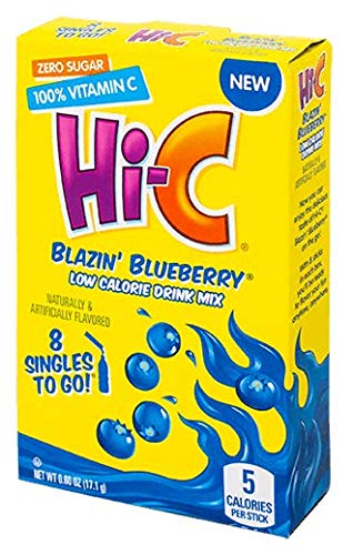 Hi-C Singles To Go Drink Mix Variety Pack, 2 Blazin' Blueberry, 2 Flashin' Fruit Punch, 1 Grabbin' Grape, 1 Mashin' Mango Melon, 1 CT