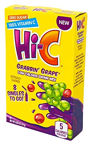 Hi-C Singles To Go Drink Mix Variety Pack, 2 Blazin' Blueberry, 2 Flashin' Fruit Punch, 1 Grabbin' Grape, 1 Mashin' Mango Melon, 1 CT