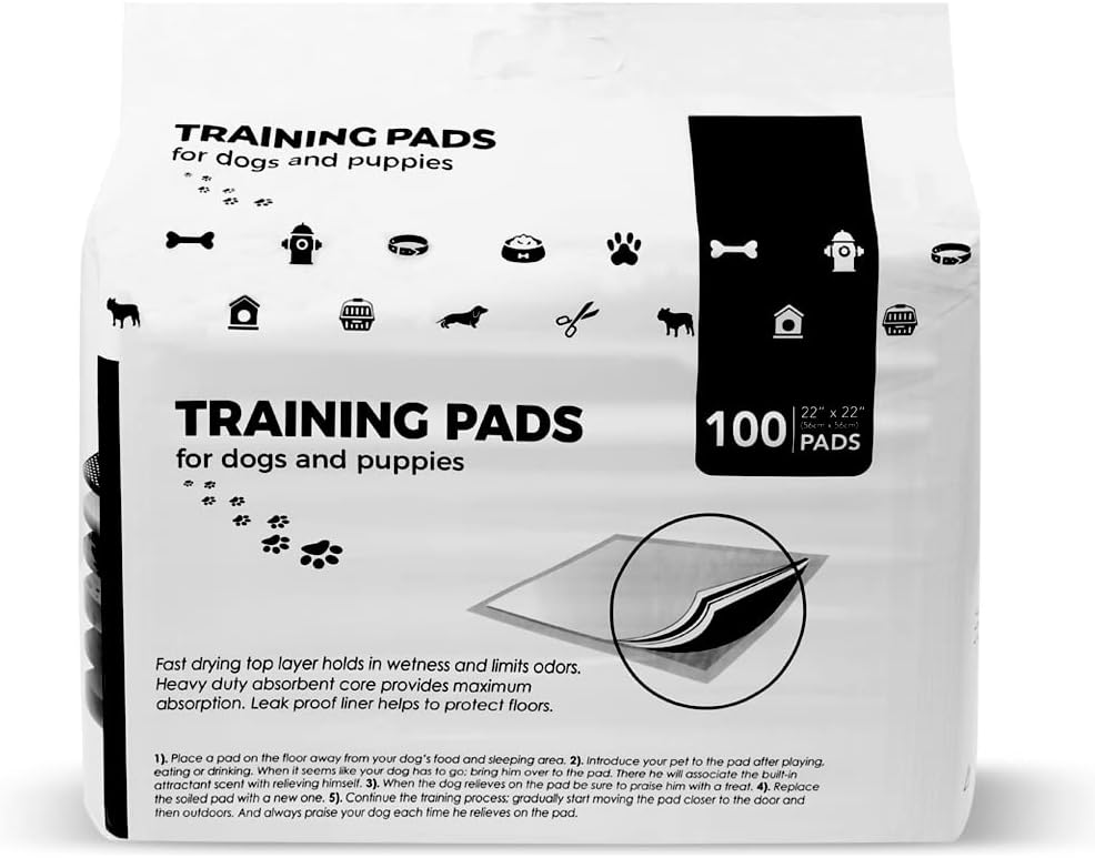 BV Puppy Pads Leak-Proof 100 Count 22"x 22" | Pee Pads for Dogs Quick Absorb 6-Layer- Dog Pee Pads- Dog Pads 100 Pack- Potty Pads for Dogs- Puppy Pee Pads, Pee Pad Training Pads for Dogs, Pet Pee Pads