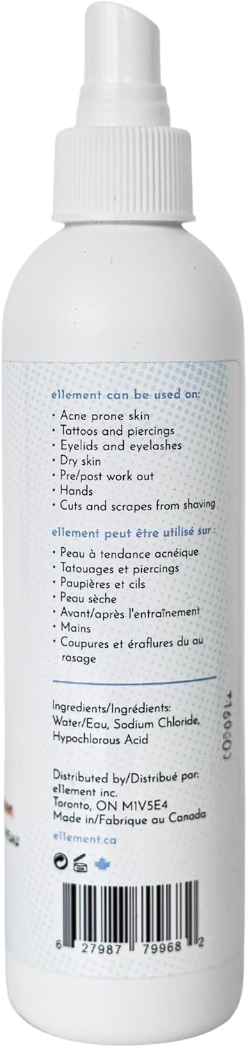 Hypochlorous Acid Face and Skin Spray - HOCL- Safe for use on Acne Prone Skin - Eczema - Dry Scalp - Post Procedure -Toner - Eye Lash Cleanser - Face and Hand Cleanser (Large 8 oz.)