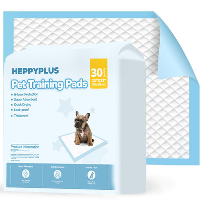 Dog Pee Pads 22"x23" , 30 Count Disposable Puppy Pads Pee Pads for Dogs, Pet Training Pads Super Absorbent Leak-Proof Pee Pads (30 Count)