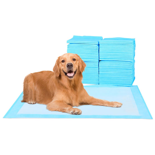 FluffyDream Super Absorbent Waterproof Dog and Puppy Pet Training Pad, Housebreaking Pet Pad,Blue (23.6"x23.6"（40PCS）)