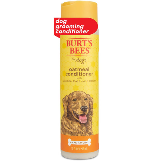 Burt's Bees for Pets Oatmeal Dog Conditioner with Colloidal Oat Flour & Honey - Soothing and Moisturizing Conditioner for Dogs with Dry Skin and Coat, Dog Grooming Supplies, 10 Fl Oz