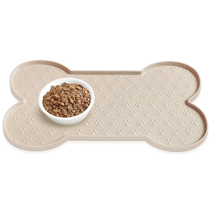 Dog Food Mat Anti-Slip Silicone Dog Bowl Mat Thicker Pet Placemat Waterproof Cat Feeder Pad with Raised Edge Puppy Kitten Feeding Mats Suitable Small Medium-Sized Dogs Cats Eating Tray