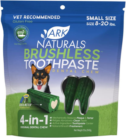 Ark Naturals Brushless Toothpaste, Dog Dental Chews for Small Breeds, Freshens Breath, Helps Reduce Plaque & Tartar, 12oz, 1 Pack