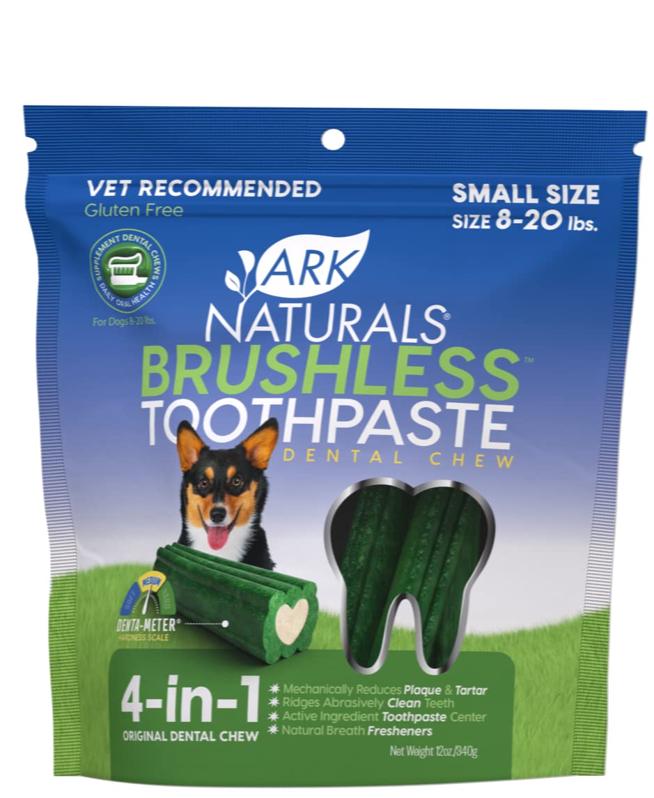 Ark Naturals Brushless Toothpaste, Dog Dental Chews for Small Breeds, Freshens Breath, Helps Reduce Plaque & Tartar, 12oz, 1 Pack