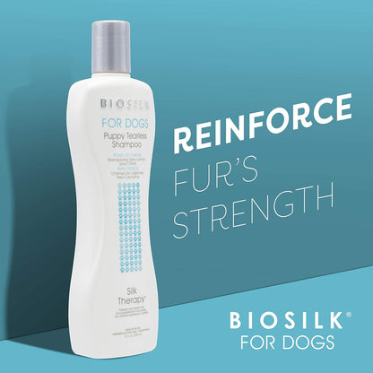 BioSilk for Dogs Silk Therapy Puppy Tearless Shampoo for Dogs | Best Shampoo for Puppies and Great for All Dogs and Breeds| 12 Ounce Bottle of Dog Shampoo