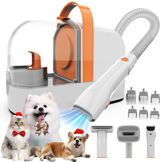 Dog Grooming Vacuum, Dog Grooming Kit with Pet Clippers, 12,000Pa Pet Hair Vacuum Pet Grooming Vacuum for Dogs, Dog Vacuum for Shedding Grooming, Low Noise Dog Shedding Brush Pet Vacuum, PG10