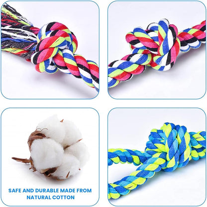 Feeko Dog Rope Toys for Large and Medium Aggressive Chewers, 2 Pack Heavy Duty Dog Rope Toy for Large Breed, Indestructible Dog Chew Toys, Tug of War Dog Toy, 100% Cotton Teeth Cleaning