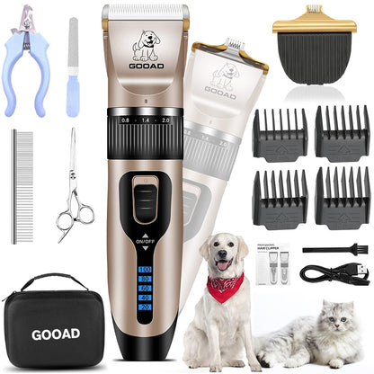 Dog Clippers Grooming Kit and Paw Trimmer,Cordless,Low Noise, Electric Quiet,Rechargeable, Dog Trimmer Grooming Tool, Pet Hair Clippers for Thick Coats,Shaver for Small and Large Dogs Cats