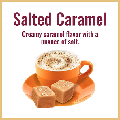 Hills Bros Instant Salted Caramel Cappuccino Mix, Easy to Use and Convenient, Enjoy Coffeehouse Flavor from Home, 14 Oz