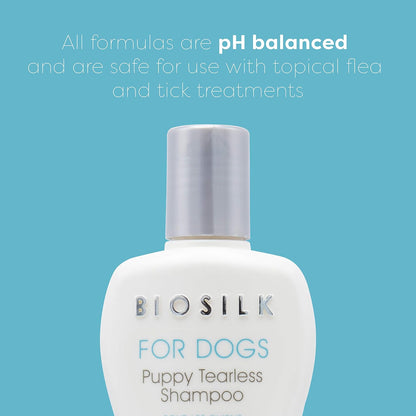 BioSilk for Dogs Silk Therapy Puppy Tearless Shampoo for Dogs | Best Shampoo for Puppies and Great for All Dogs and Breeds| 12 Ounce Bottle of Dog Shampoo