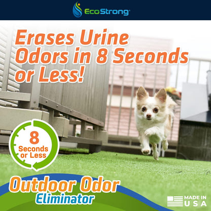 Eco Strong Outdoor Odor Eliminator | Outside Dog Urine Enzyme Cleaner – Powerful Pet, Cat, Animal Scent Deodorizer | Professional Strength for Yard, Turf, Kennels, Patios, Decks (Gallon with Sprayer)