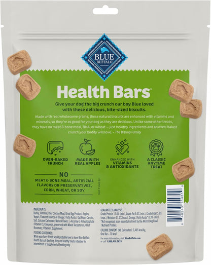 Blue Buffalo Health Bars Mini Crunchy Dog Biscuits, Oven-Baked with Natural Ingredients, Apples & Yogurt, 16-oz. Bag