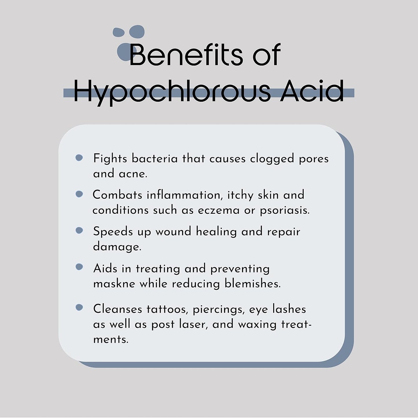 Hypochlorous Acid Face and Skin Spray - HOCL- Safe for use on Acne Prone Skin - Eczema - Dry Scalp - Post Procedure -Toner - Eye Lash Cleanser - Face and Hand Cleanser (Large 8 oz.)