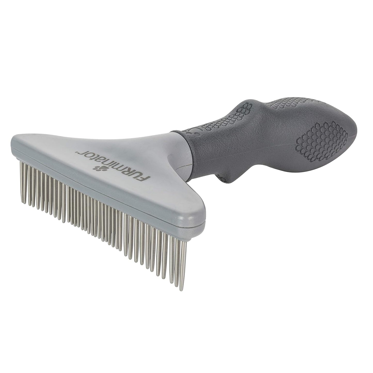 FURminator Dog/Cat Grooming Rake, Grooming Tool, Removes Loose Hair and Tangles, Gray