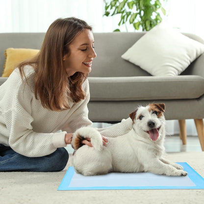 FluffyDream Super Absorbent Waterproof Dog and Puppy Pet Training Pad, Housebreaking Pet Pad,Blue (23.6"x23.6"（40PCS）)