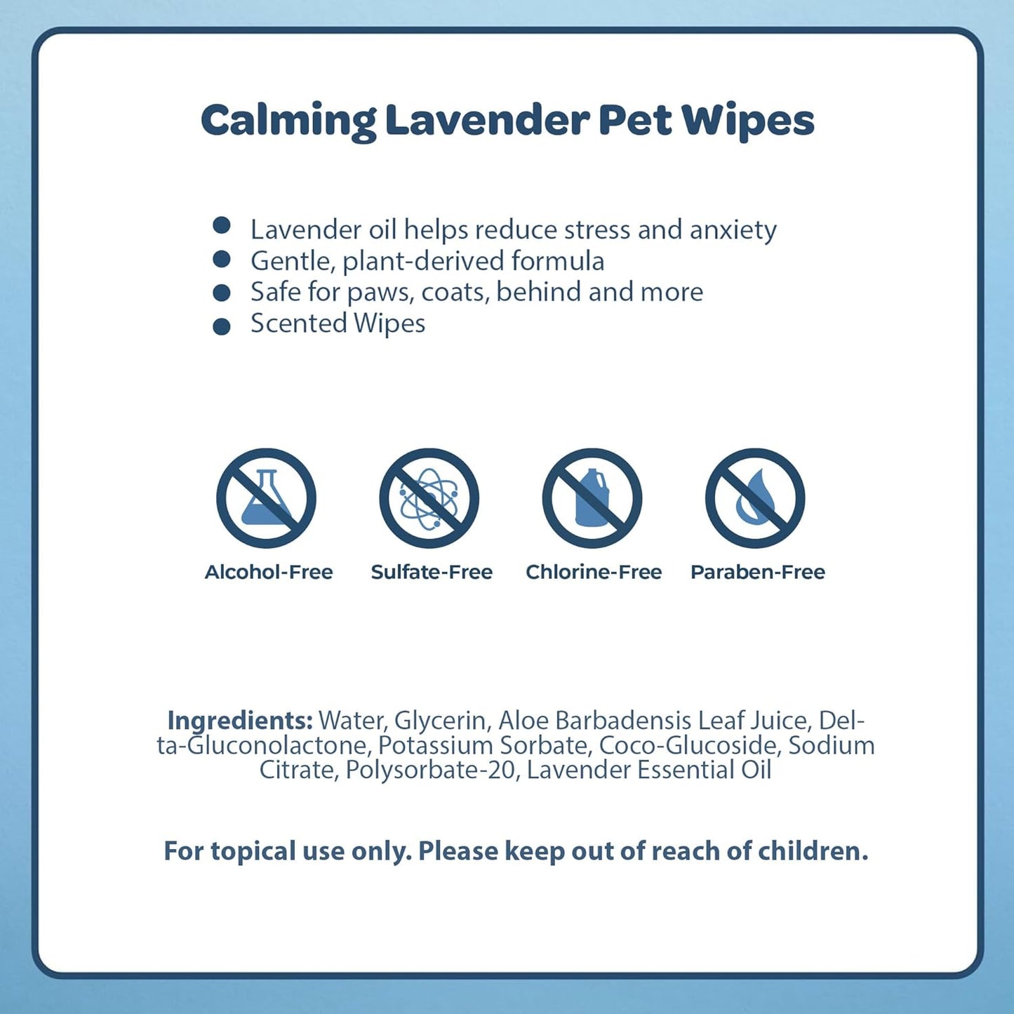 Best Pet Supplies 8" x 9" Pet Grooming Wipes for Dogs & Cats, 100 Pack, Plant-Based Deodorizer for Coats & Dry, Itchy, or Sensitive Skin, Clean Ears, Paws, & Butt - Calming Lavender