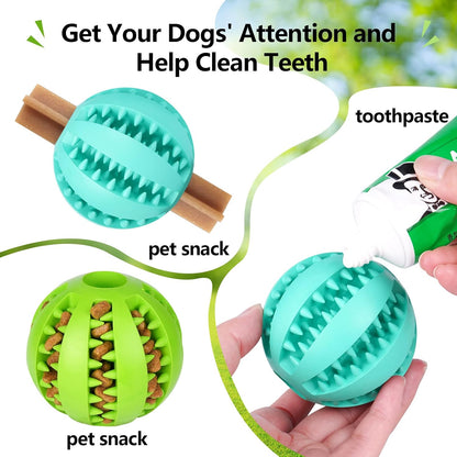 Dog Teething Toys Ball: Treat Dispensing Dog Puzzle Toys Interactive Small Medium Dog Chew Enrichment Toys for Boredom and Brain Stimulating Game to Keep Them Busy 2pack