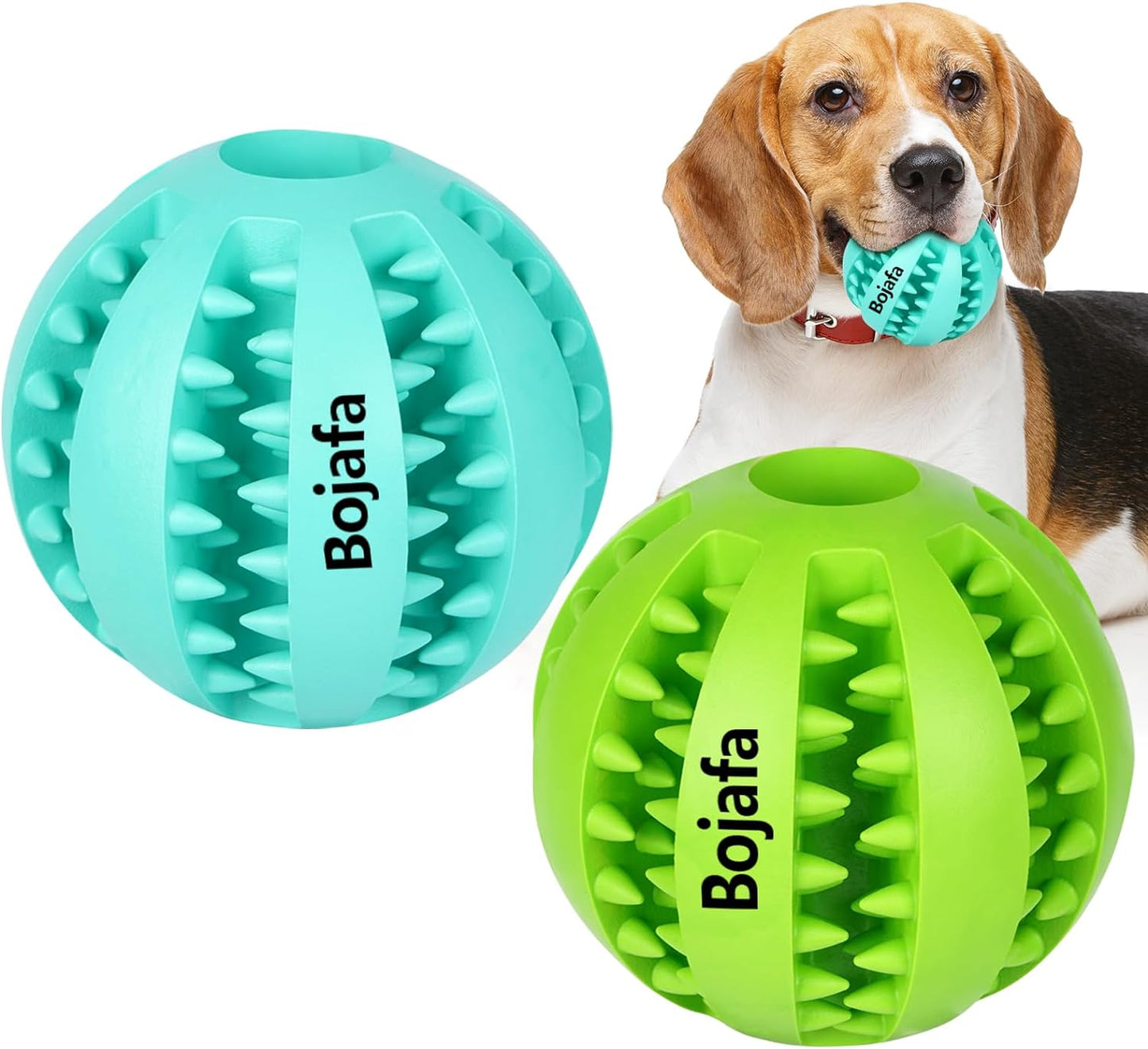 Dog Teething Toys Ball: Treat Dispensing Dog Puzzle Toys Interactive Small Medium Dog Chew Enrichment Toys for Boredom and Brain Stimulating Game to Keep Them Busy 2pack