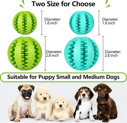 Dog Teething Toys Ball: Treat Dispensing Dog Puzzle Toys Interactive Small Medium Dog Chew Enrichment Toys for Boredom and Brain Stimulating Game to Keep Them Busy 2pack