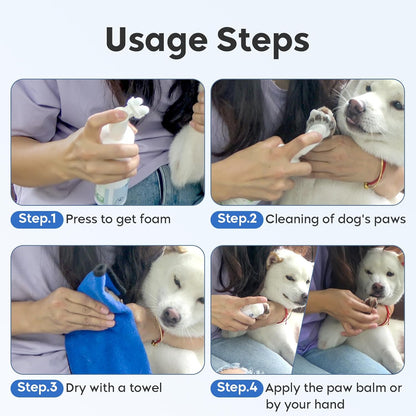 Dog Paw Care Kit- Dog Paw Cleaner for Dogs Large Medium Small XL Breed-Dog Paw Balm for Heals - Repairs & Restores Dry - Cracked Paws & Nose Dog Paw Protector for Pet Foot Washer Care