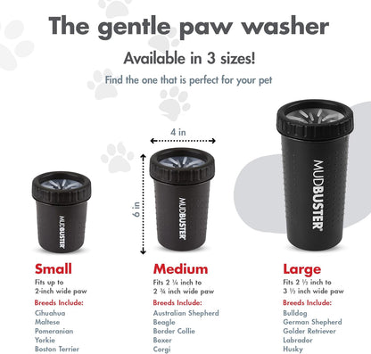 Dexas Medium Dog Paw Cleaner, Matte Black - Premium Quality Pet Supplies and Dog Accessories - Easy to Use and Clean MudBuster for Dogs - Patented Product - BPA Free