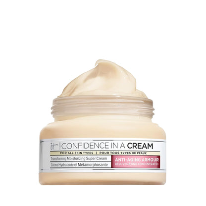 IT Cosmetics Confidence in a Cream Anti Aging Face Moisturizer – Visibly Reduces Fine Lines, Wrinkles & Signs of Aging Skin in 2 Weeks, 48HR Hydration with Hyaluronic Acid, Niacinamide