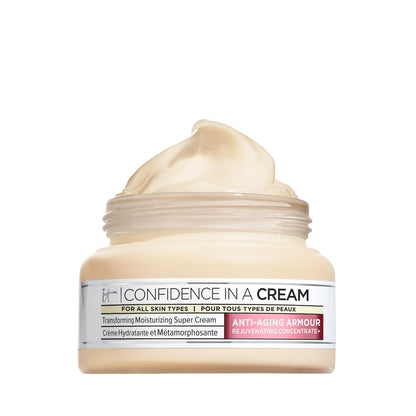 IT Cosmetics Confidence in a Cream Anti Aging Face Moisturizer – Visibly Reduces Fine Lines, Wrinkles & Signs of Aging Skin in 2 Weeks, 48HR Hydration with Hyaluronic Acid, Niacinamide