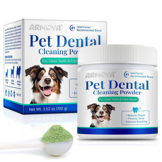 Dog Dental Powder - Teeth Cleaning Powder for Dogs - Dental Powder for Dogs - Dog Dental Care - Plaque & Bad Breath Off Powder Dog - Dental Care Supplies for Small - Medium - Large Dogs