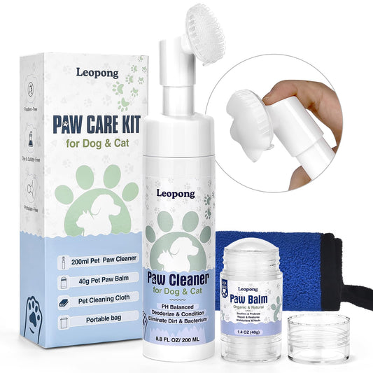 Dog Paw Care Kit- Dog Paw Cleaner for Dogs Large Medium Small XL Breed-Dog Paw Balm for Heals - Repairs & Restores Dry - Cracked Paws & Nose Dog Paw Protector for Pet Foot Washer Care