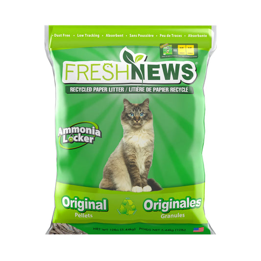 Fresh News Recycled Paper, Original Pellet Cat Litter, 12 Pound