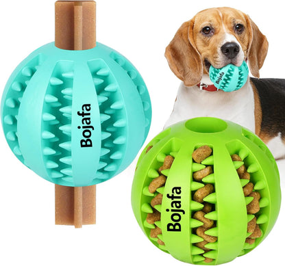 Dog Teething Toys Ball: Treat Dispensing Dog Puzzle Toys Interactive Small Medium Dog Chew Enrichment Toys for Boredom and Brain Stimulating Game to Keep Them Busy 2pack