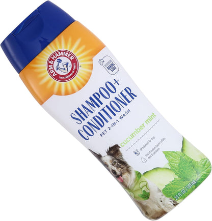 Arm & Hammer for Pets 2-In-1 Shampoo & Conditioner for Dogs | Dog Shampoo & Conditioner in One | Cucumber Mint, 20 Ounce Bottle Dog Shampoo and Conditioner for All Dogs