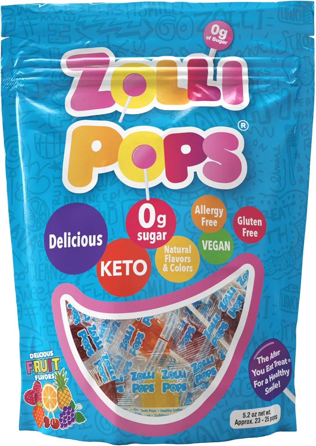 Zolli, Lollipops Xylitol Variety, 5.2 Ounce