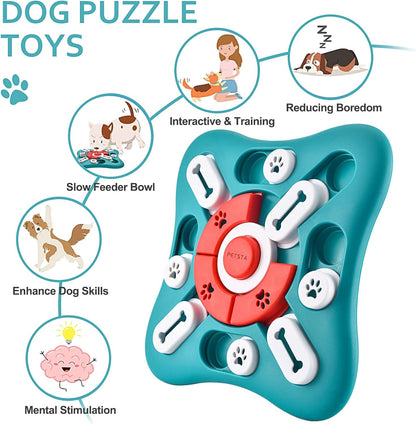 Dog Puzzle Toys, Treat Dispensing Dog Enrichment Toys for IQ Training and Brain Stimulation, Interactive Mentally Stimulating Toys as Gifts for Puppies, Cats, Dogs