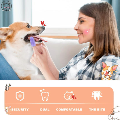 Dog Toothbrush Finger Toothbrush Dog Tooth Brushing Kit 4Pack Dog Finger Toothbrush for Dog Teeth Cleaning&Dog Dental Care Dog Tooth Brush Dog Toothbrush Kit Pet Toothbrush