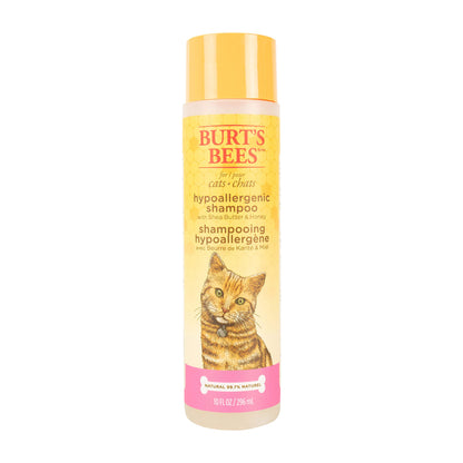 Burt's Bees for Pets Hypoallergenic Cat Shampoo with Shea Butter & Honey - Moisturizing Grooming Pet Shampoo for Cats with Sensitive Skin, Cat Cleaning Supplies, 10 Fl Oz