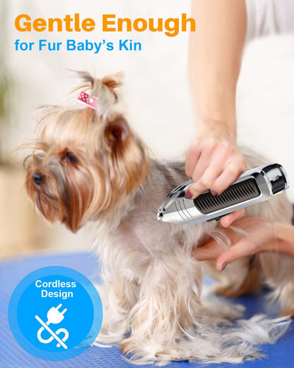 Dog Clippers for Grooming, AIBORS Dog Shavers Kit for Grooming, Low Noise, Rechargeable Cordless Hair Clippers for Dogs Cats Pets, USB C Charging, Quite Dog Hair Trimmer with Ceramic Blade