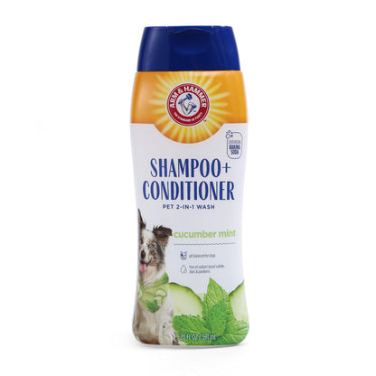 Arm & Hammer for Pets 2-In-1 Shampoo & Conditioner for Dogs | Dog Shampoo & Conditioner in One | Cucumber Mint, 20 Ounce Bottle Dog Shampoo and Conditioner for All Dogs