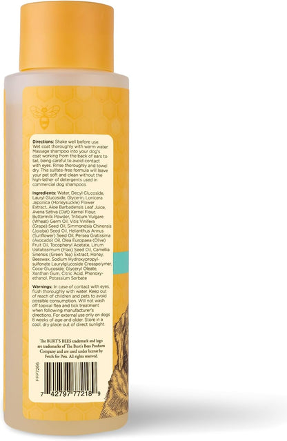 Burt's Bees for Pets Itch Soothing Dog Shampoo with Honeysuckle and Aloe Vera - Cruelty Free, Fragrance Free Dog Anti Itch Shampoo for Sensitive Skin, Dry Skin Relief for Dogs, 16 Fl Oz