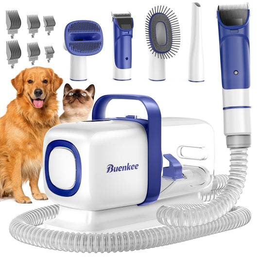 Dog Grooming Kit with Pet Grooming Vacuum, Dog Clipper, Pet Grooming Shedding Brush, Cleaning Tool in 1, Low Noise Dog Vacuum for Dogs Cats