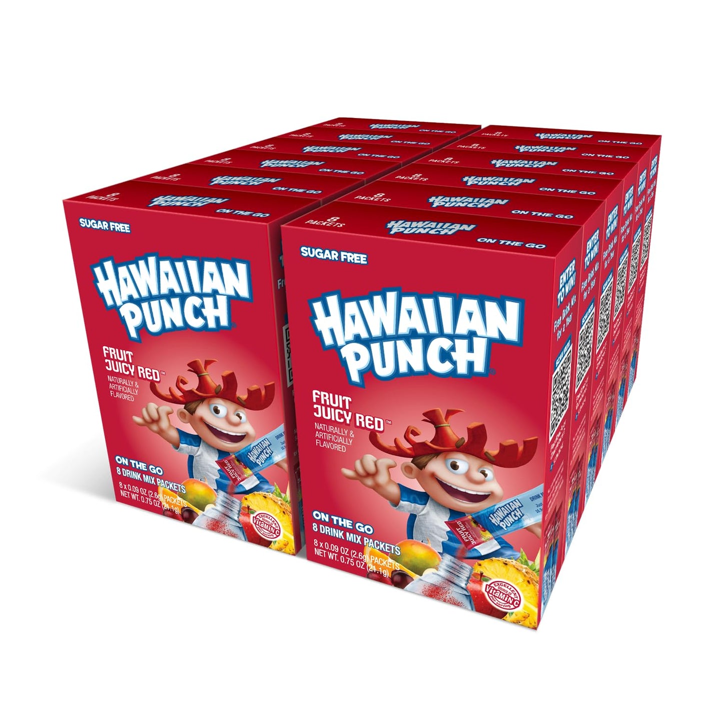 Hawaiian Punch Powder Drink Mix – Sugar Free & Delicious, Excellent source of Vitamin C (Fruit Juicy Red, 96 Sticks)