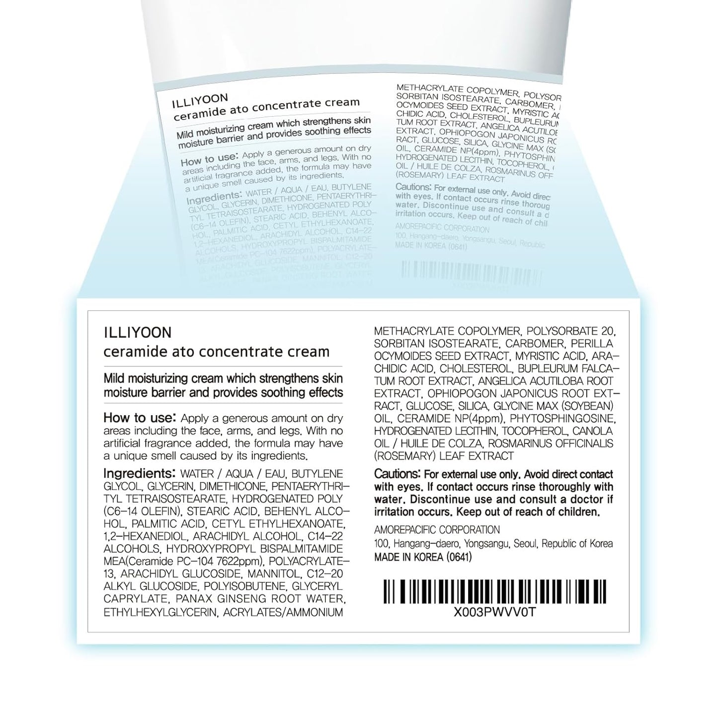 Illiyoon Ceramide Ato Concentrate Cream | Face Moisturizer for Dry & Sensitive Skin, 100hr Lasting Hydration, For Face & Body, Gentle for Infants, Skin Barrier Repair, Vegan Certified, 6.76 fl.oz.